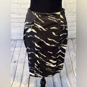 Michael Michael Kors Black and White Stretch Pencil Skirt
